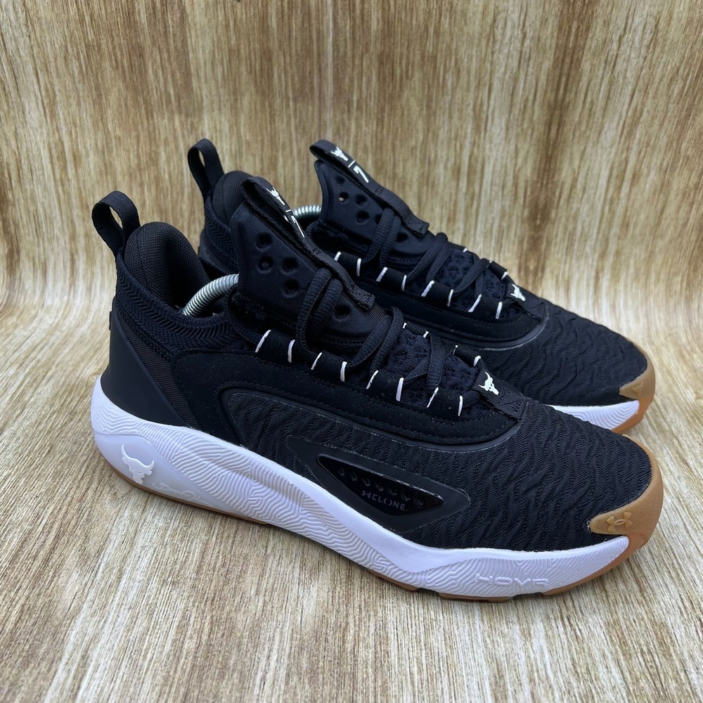 Under Armour Project Rock 7‎ Women's Size 8 Black White Gum Athletic Shoes NEW